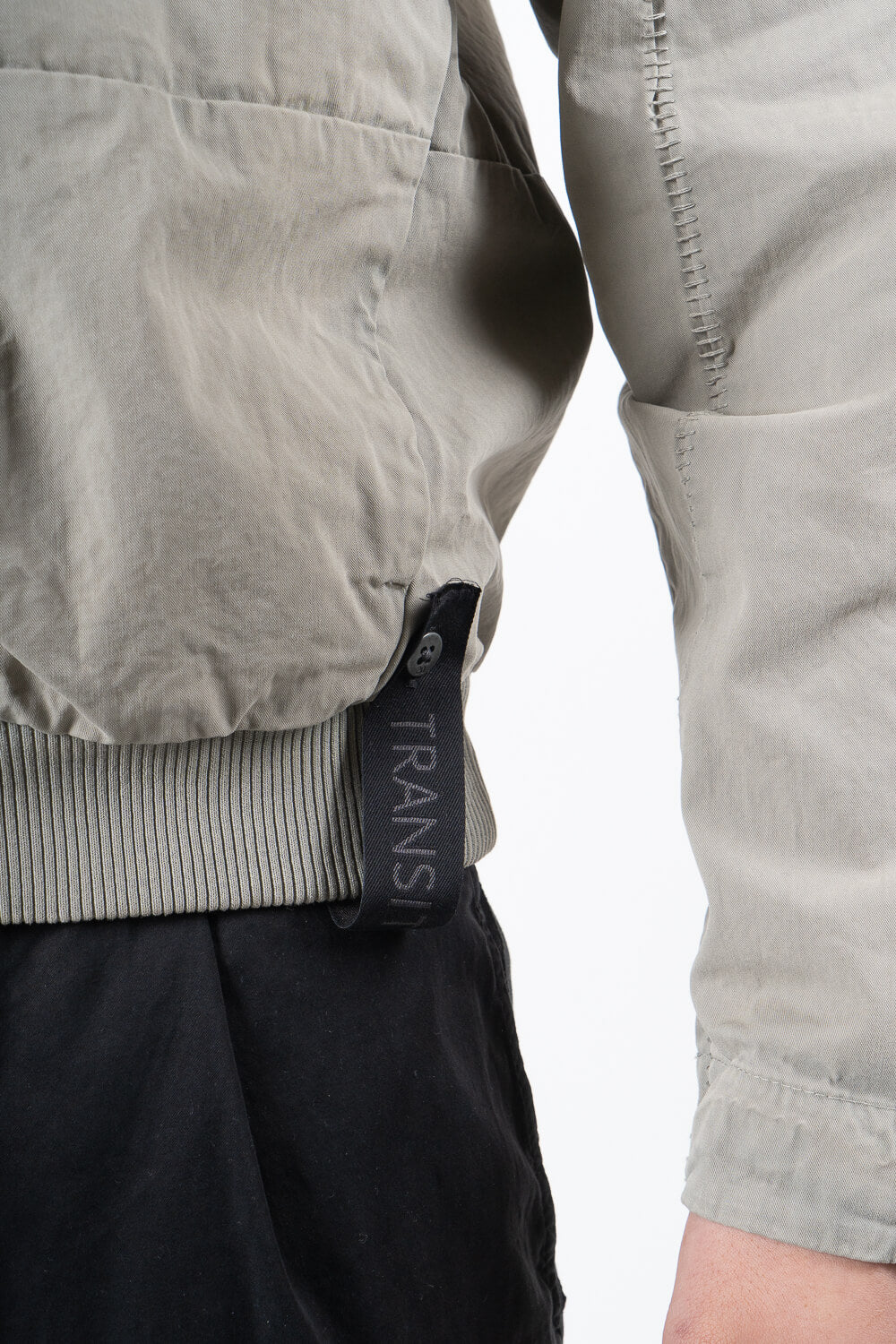 Stitch Detail Zip-Up Hooded Jacket Dark Sand