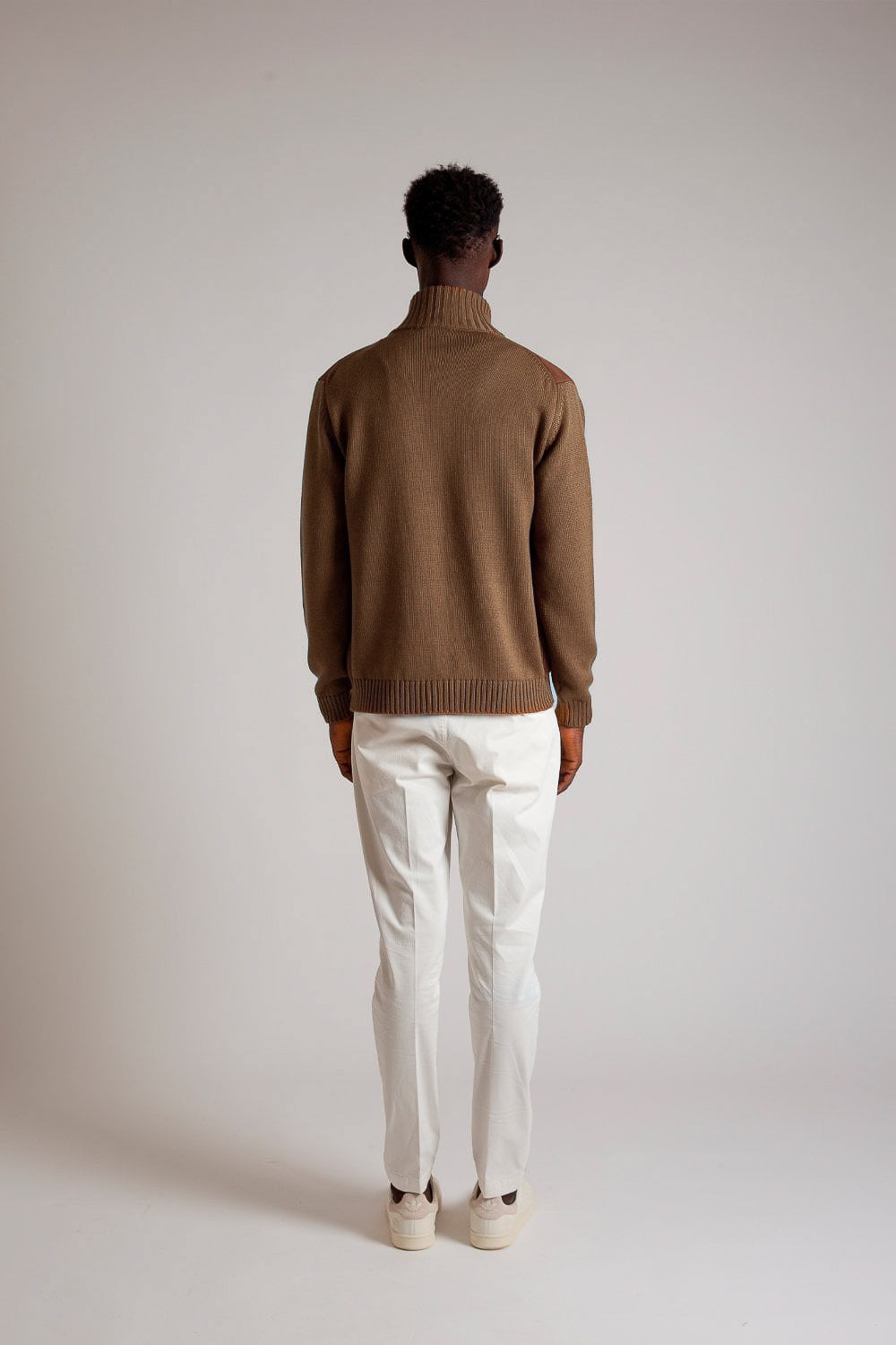 Suede Knitted Jacket Camel