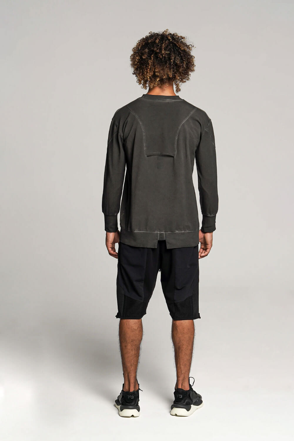 Sweatshirt Slit Black Cold Dye