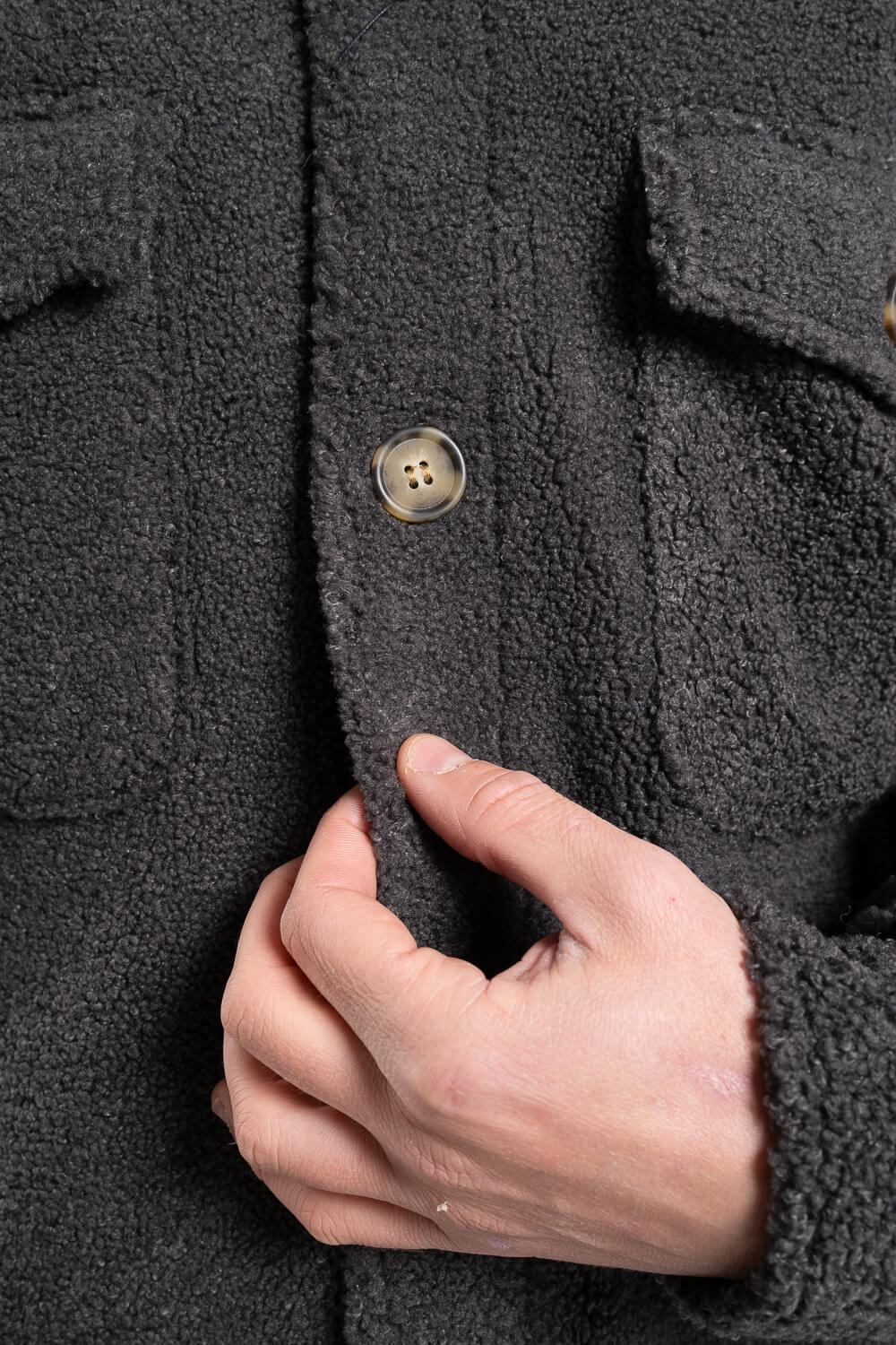 Teddy Towel Overshirt Charcoal