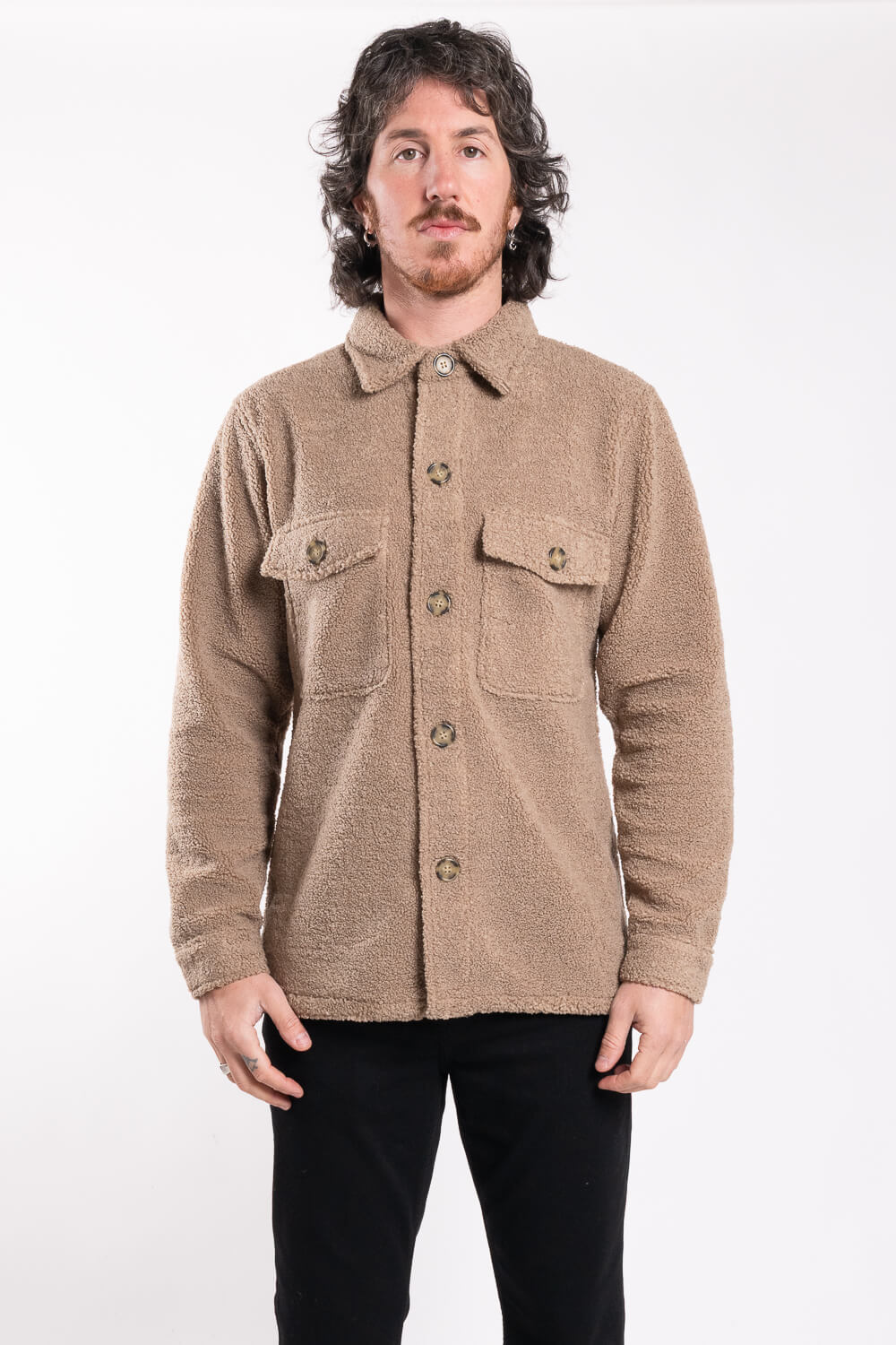 Teddy Towel Overshirt Sand