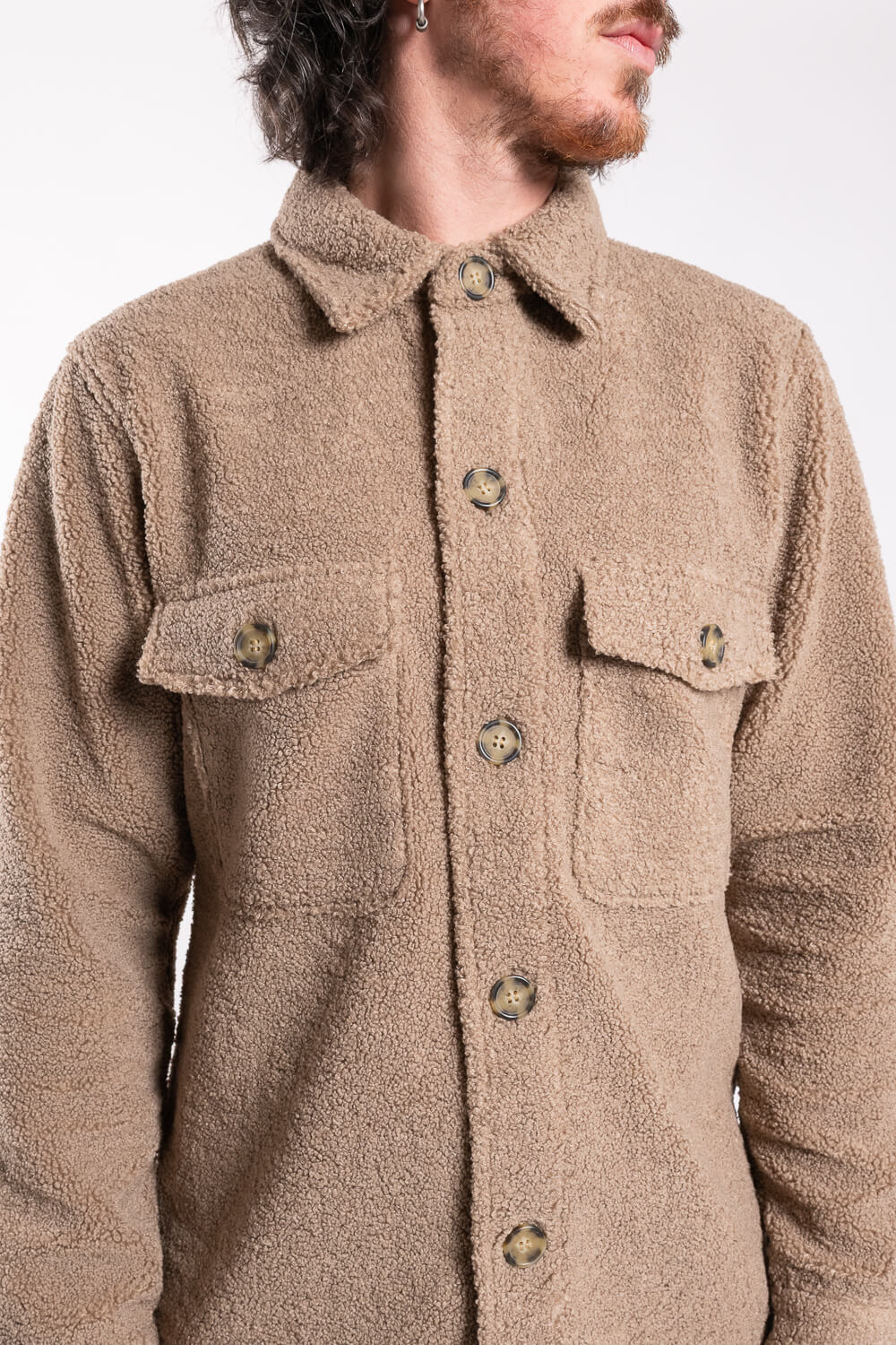 Teddy Towel Overshirt Sand
