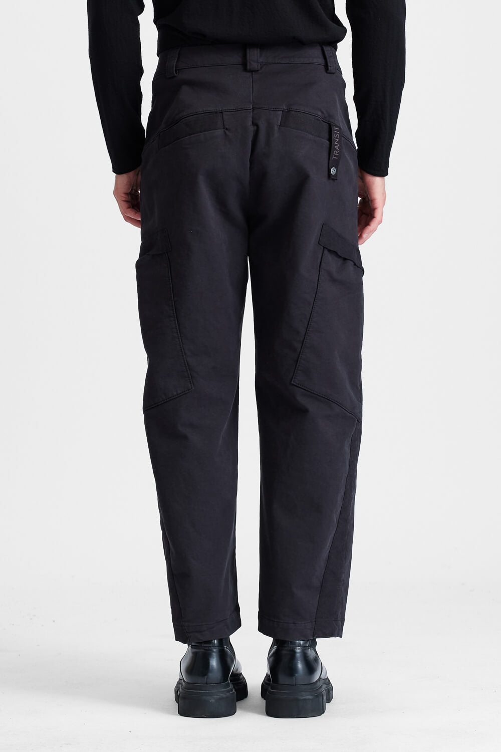 Tencel/Modal Loose-Fit Cargo Trousers Black