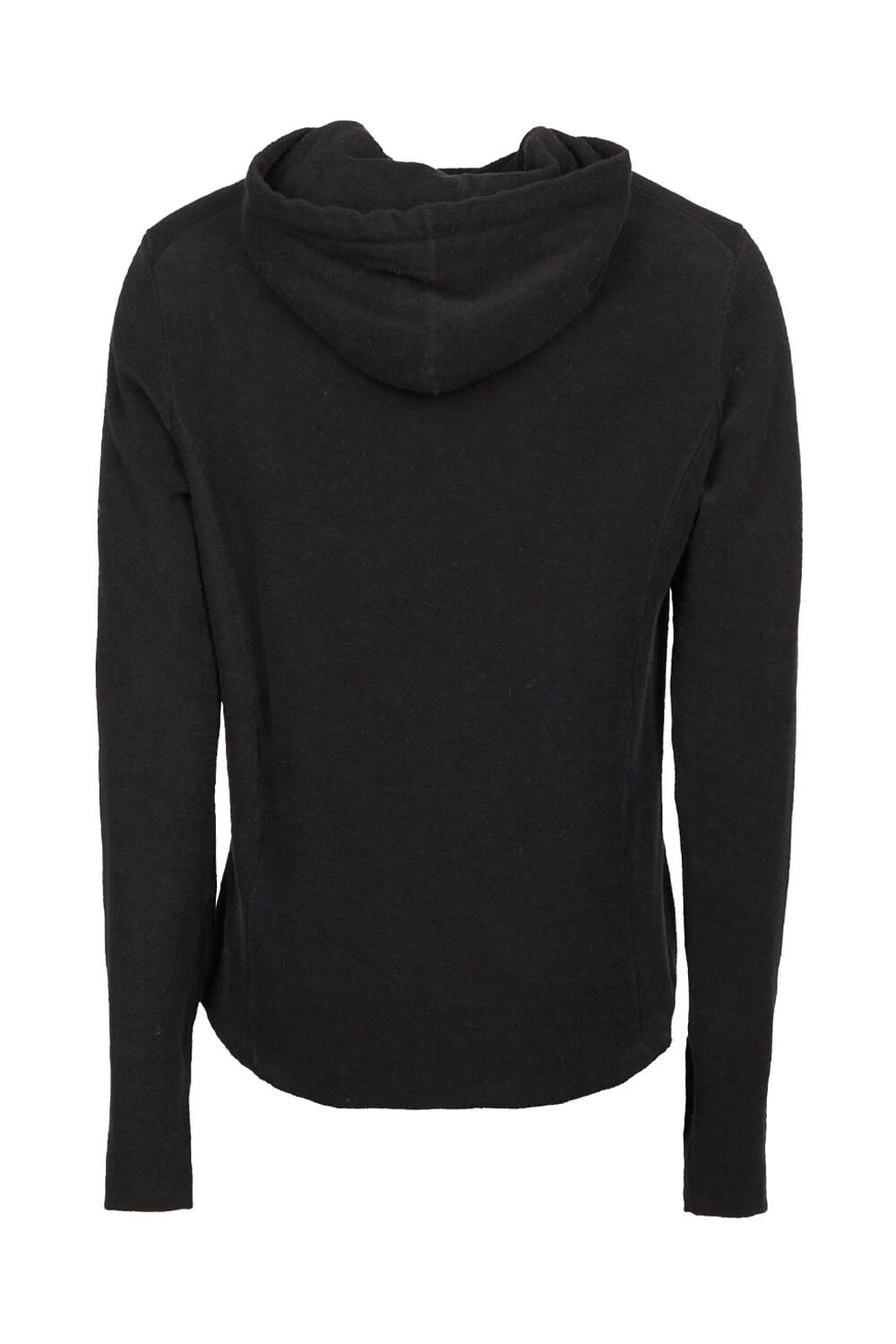 Terry Towel Cotton Hoodie Black