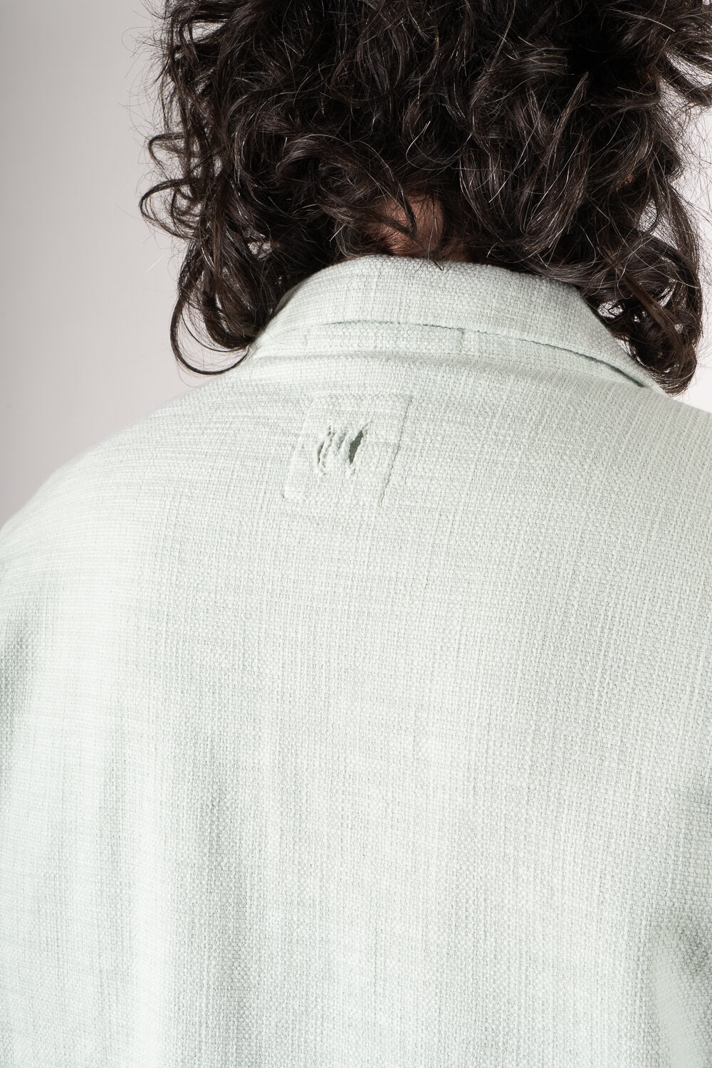 Textured Cotton Front Pocket Overshirt Matcha