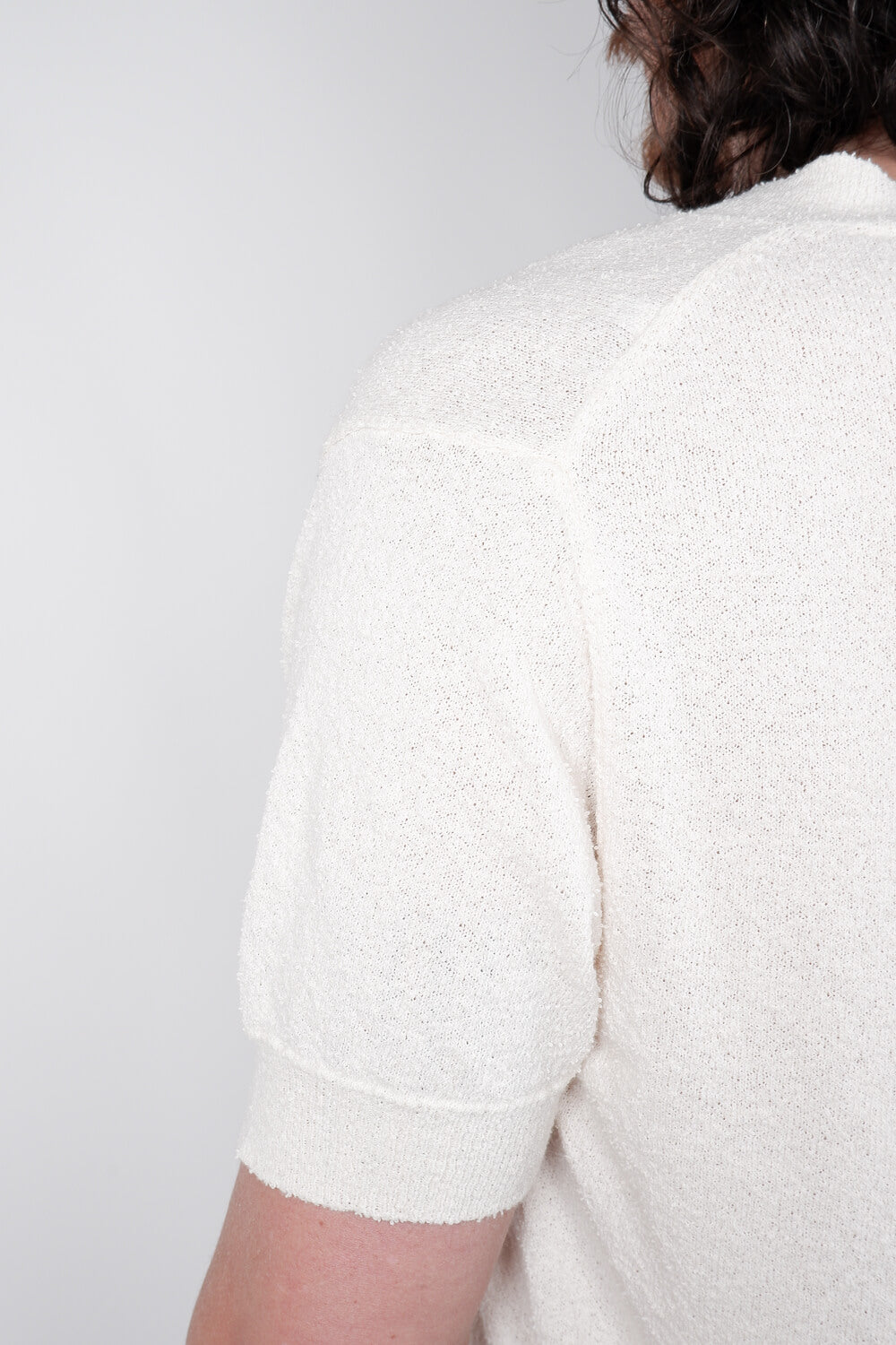 Textured Cotton T-Shirt Cream