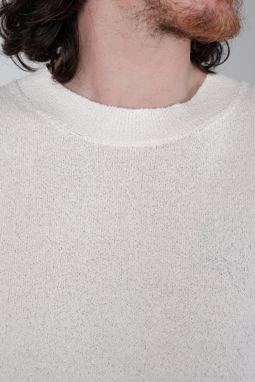 Textured Cotton T-Shirt Cream