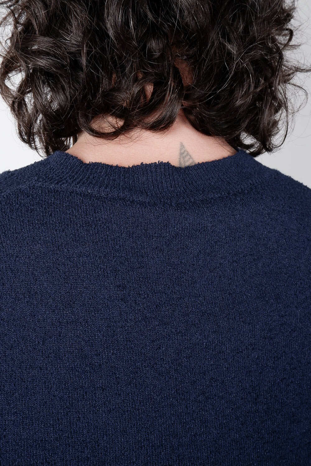 Textured Cotton T-Shirt Navy