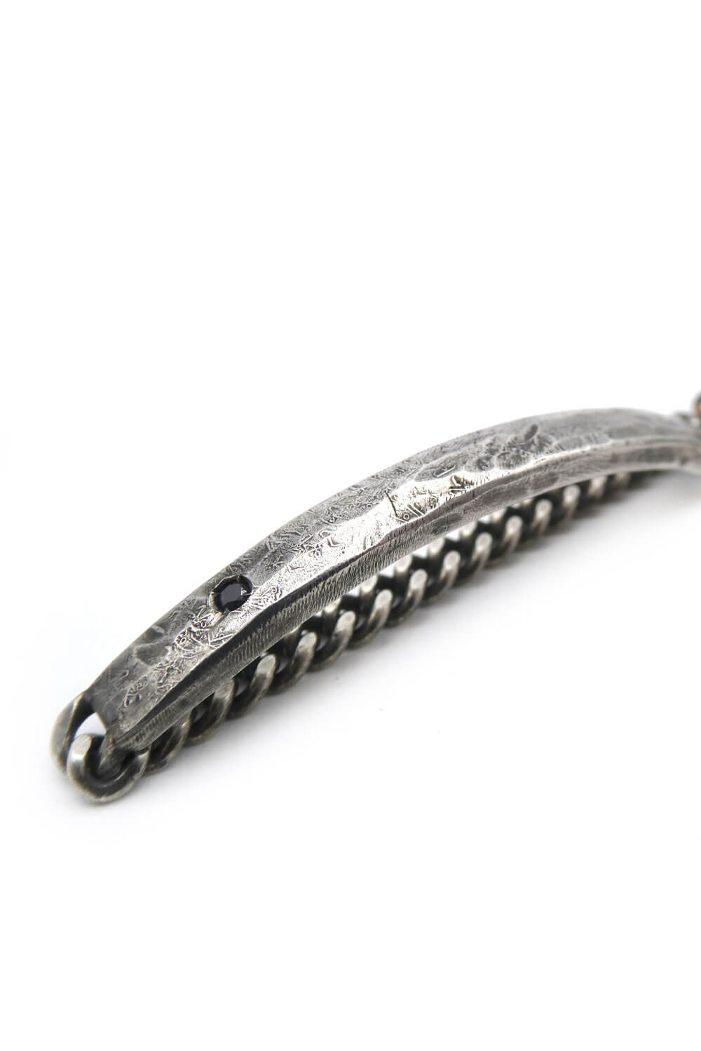 Time Scar Bracelet Silver W/ Black Diamond Detail