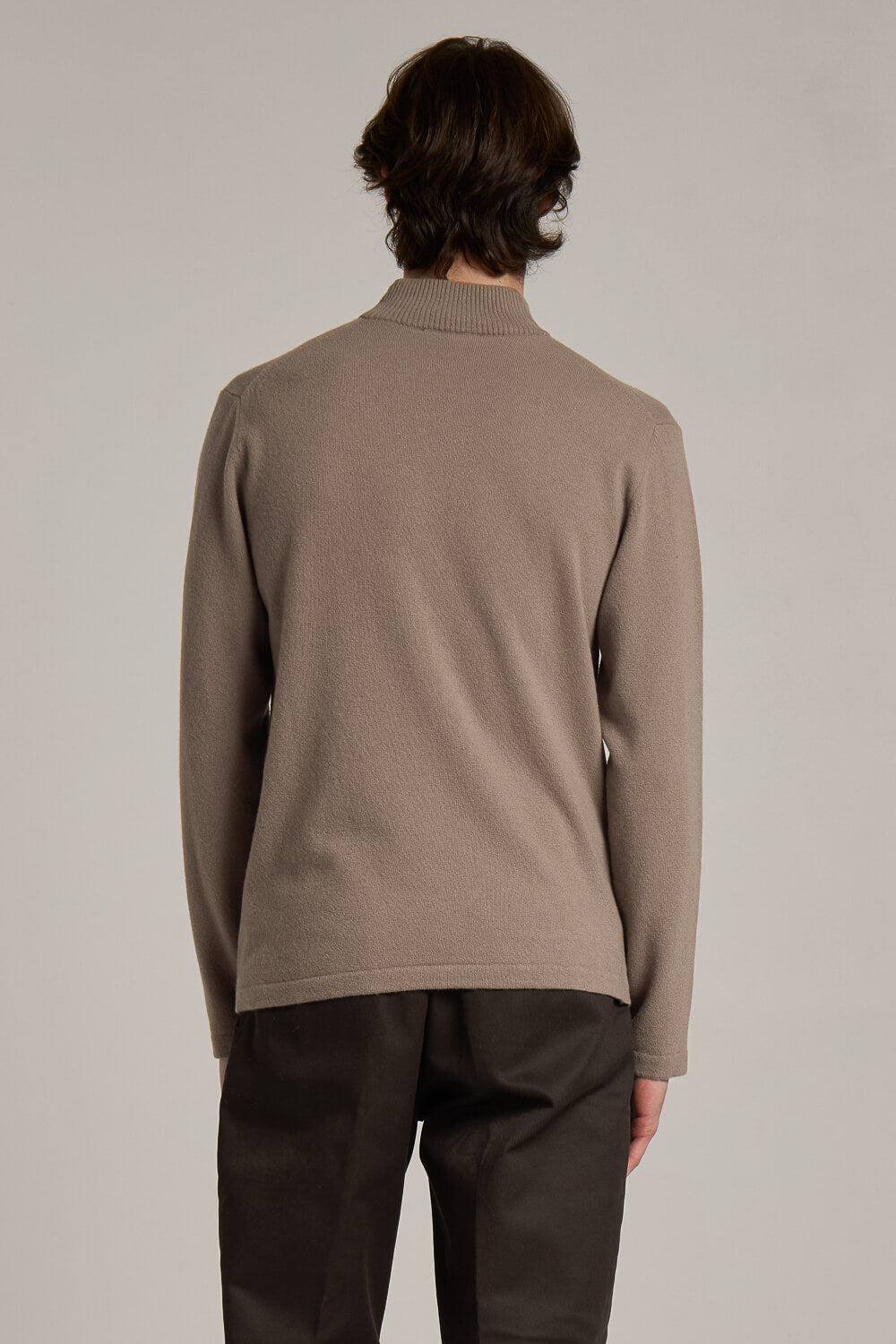 Turtle Neck Ultra Soft Merino Cashmere Sweater Dark Sand
