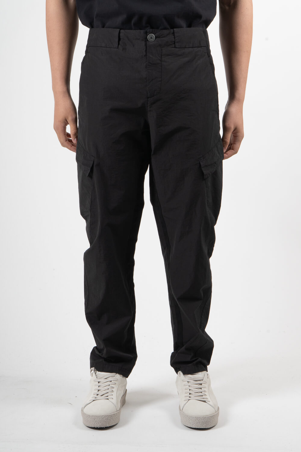 Ultra Lightweight Tape Detail Cargo Trousers Black