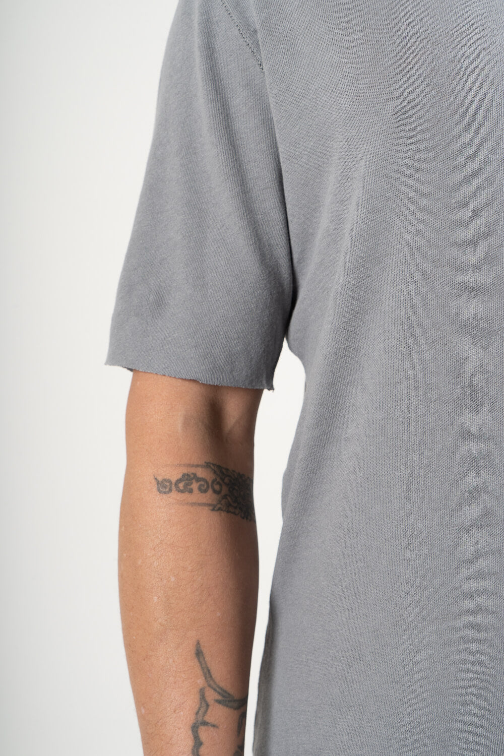 Ultra Soft Cotton/Linen Round Neck T-Shirt Grey
