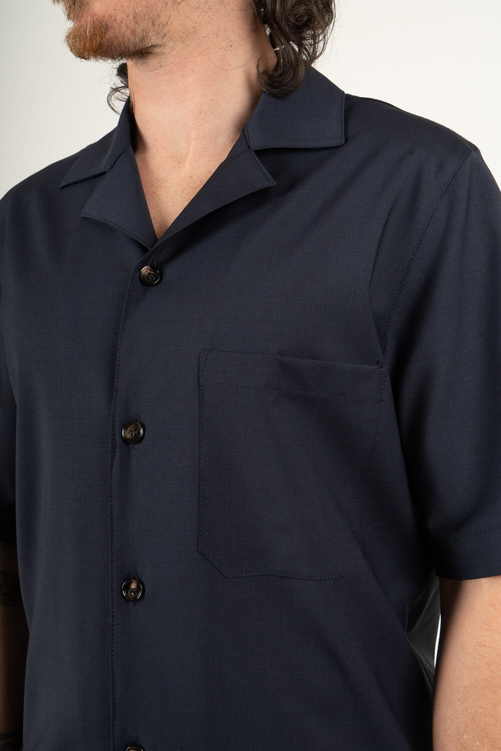 Ultrafine Kai S/S Shirt Navy