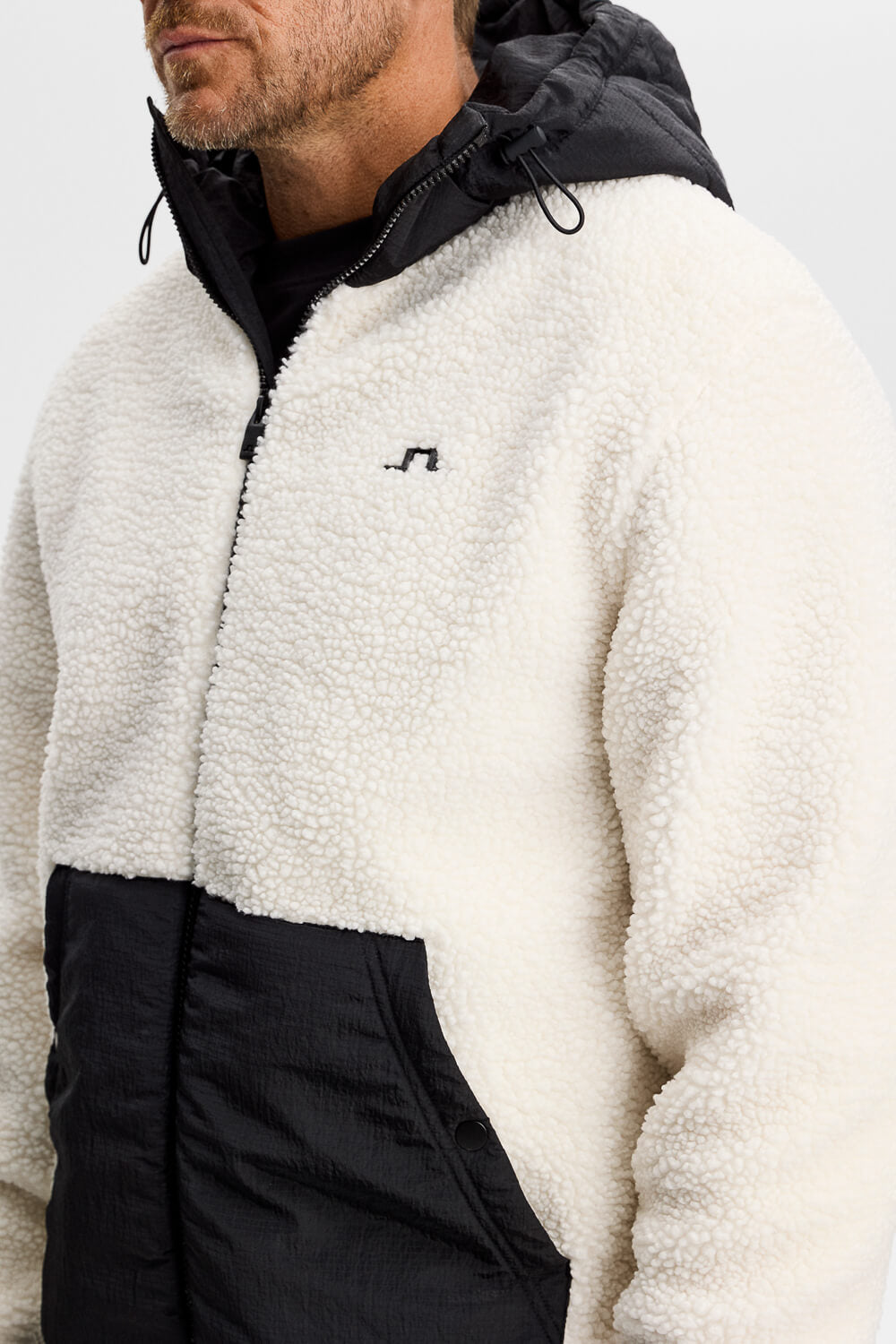 Varek Hybrid Zip Hood Jacket Cream