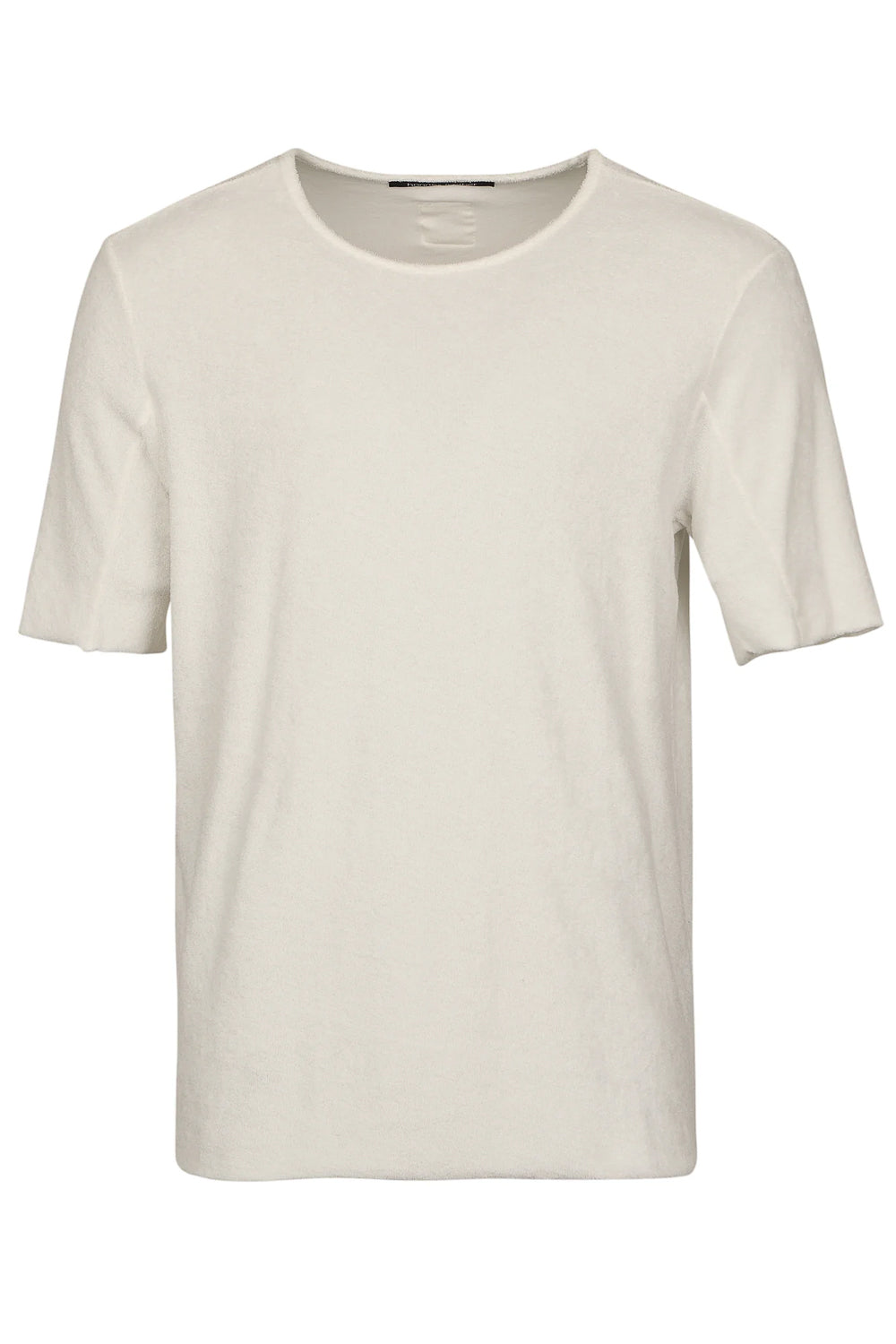 Velour Round Neck T-Shirt Cream