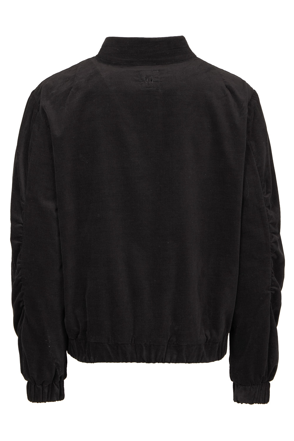 Velour Zip-Up Bomber Jacket Black