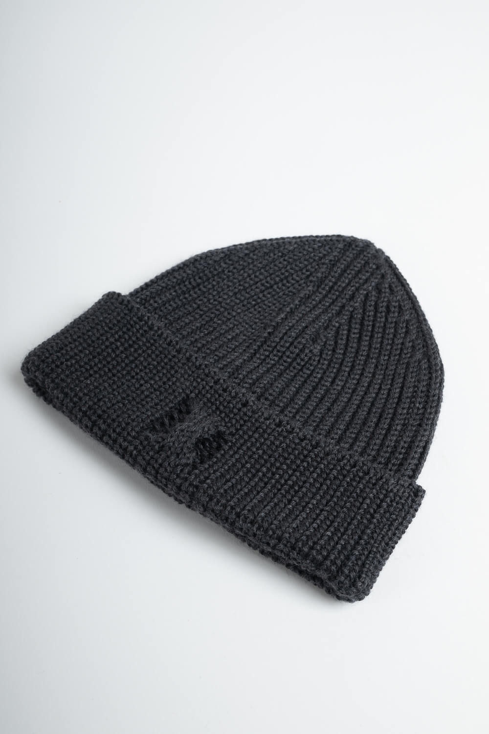 Virgin Wool Beanie Charcoal/Grey