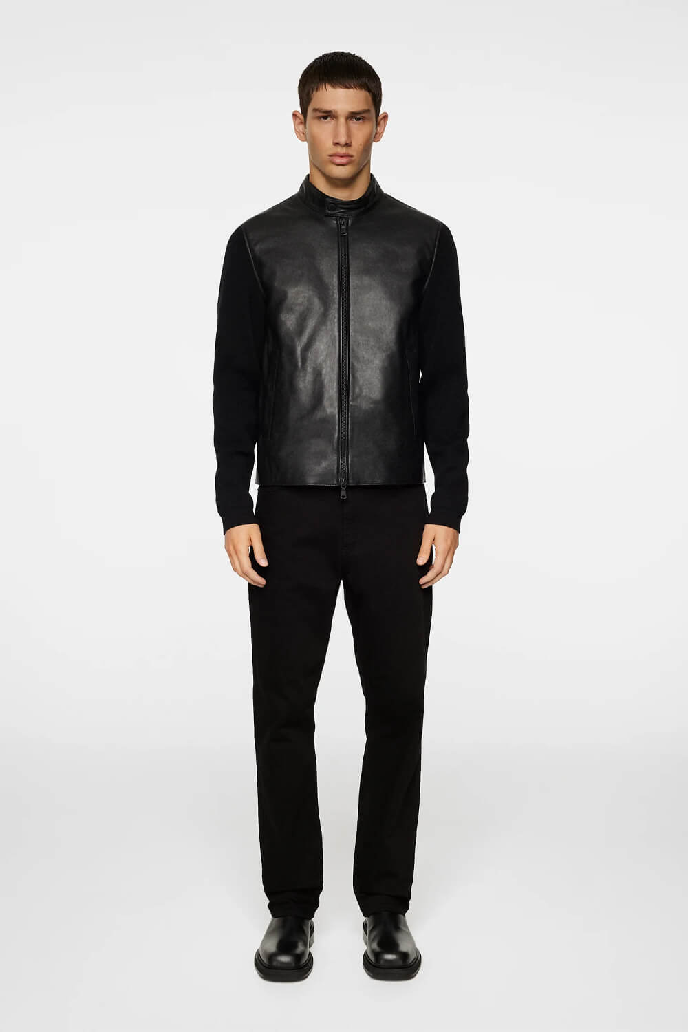 Wade Leather Hybrid Jacket Black