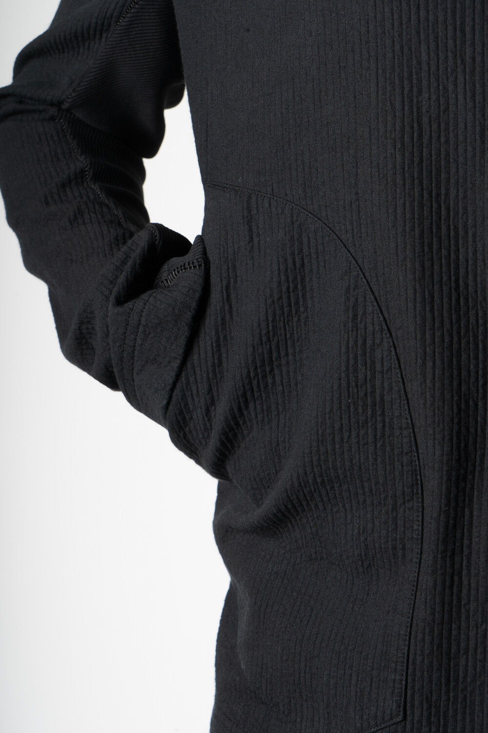 Zipper High Neck Jacket Black