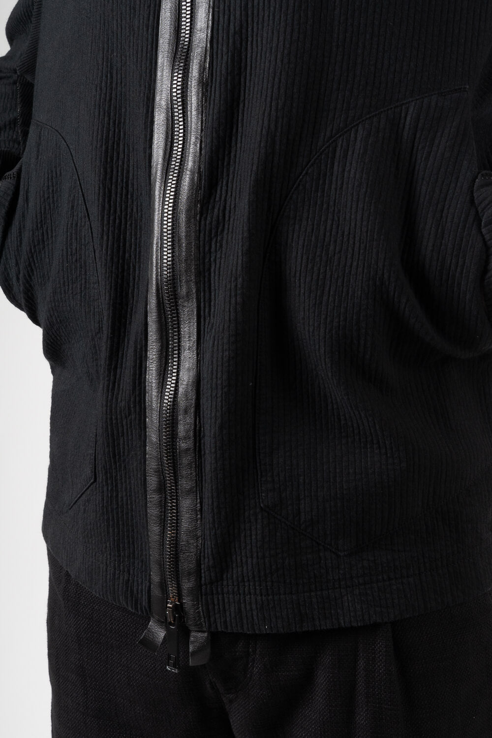 Zipper High Neck Jacket Black