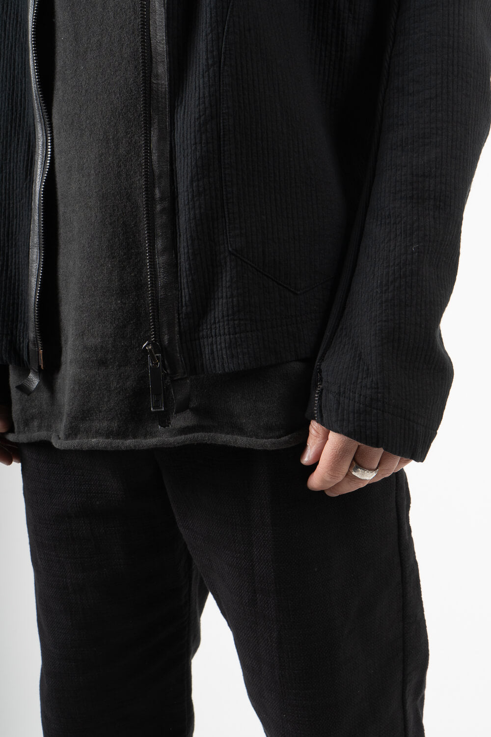Zipper High Neck Jacket Black