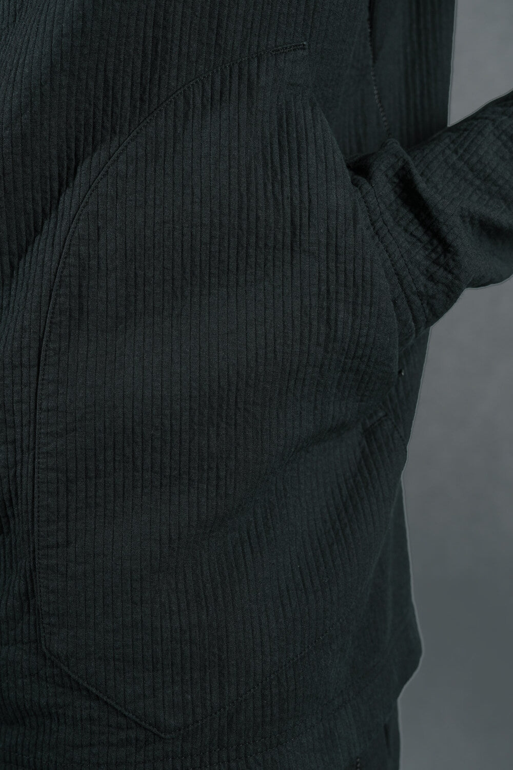 Zipper High Neck Jacket Black