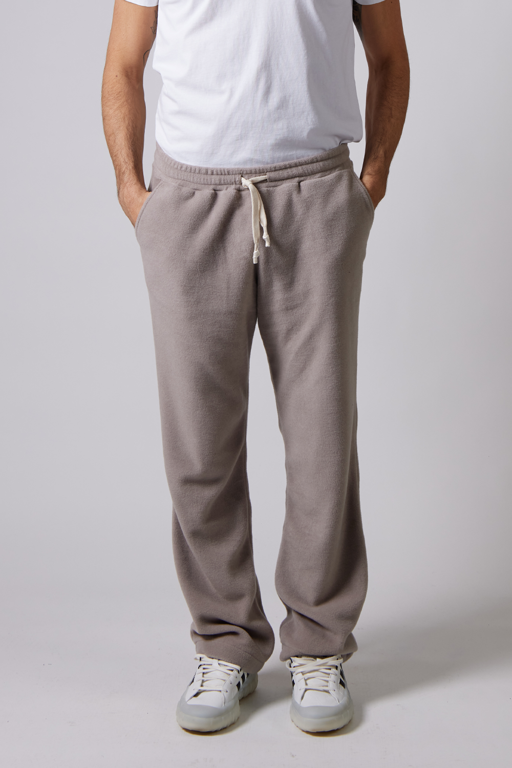 Soft Fleece Wool Sweatpants Taupe