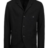 Boiled Wool Button-Up Blazer Black