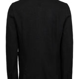 Boiled Wool Button-Up Blazer Black