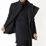 Regular Cloth & Nylon Insert Coat Black