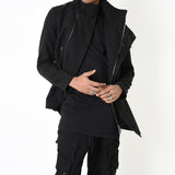 Regular Cloth & Nylon Insert Coat Black