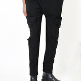 Cotton Stretch Trousers Black