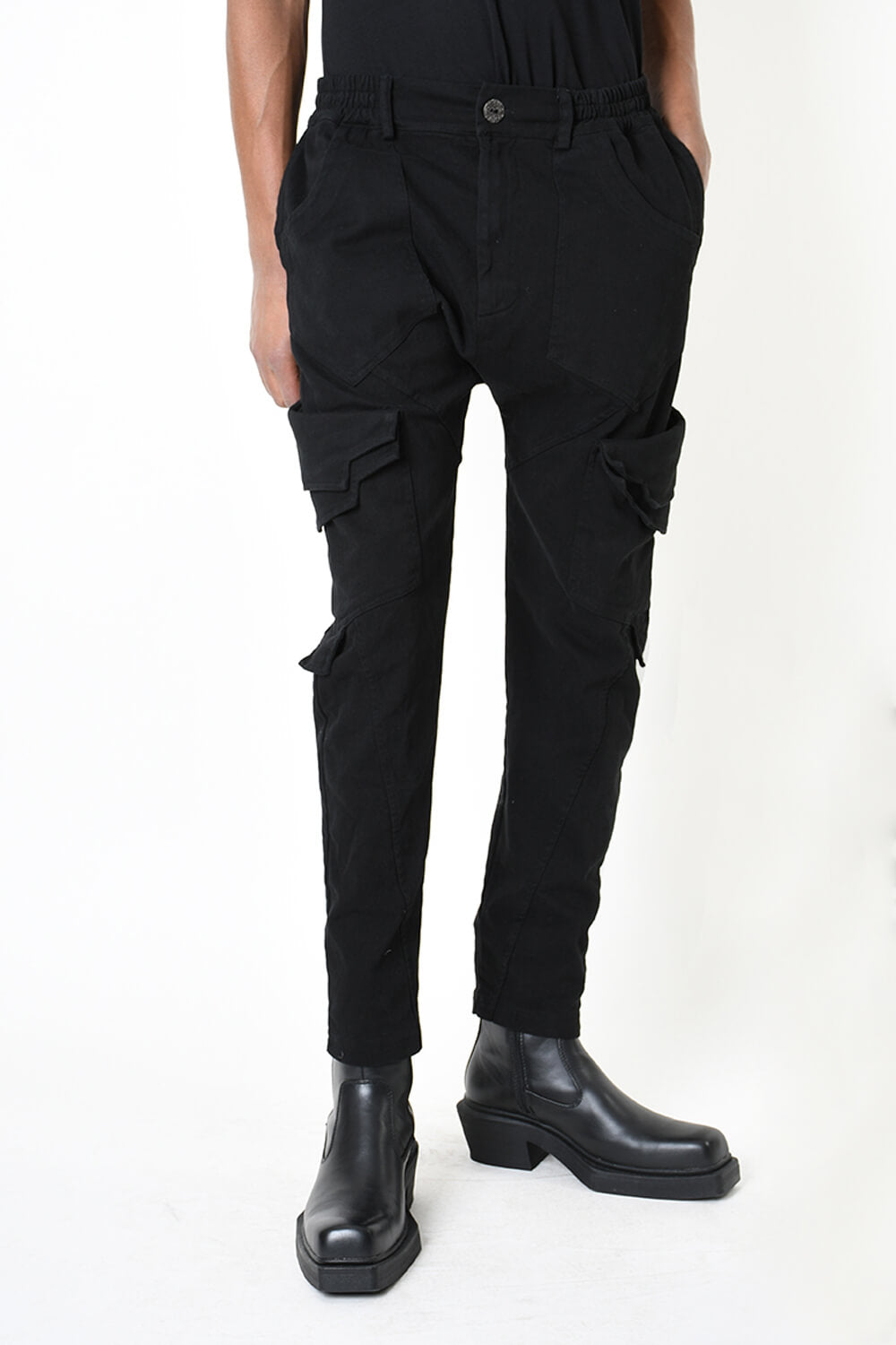 Cotton Stretch Trousers Black