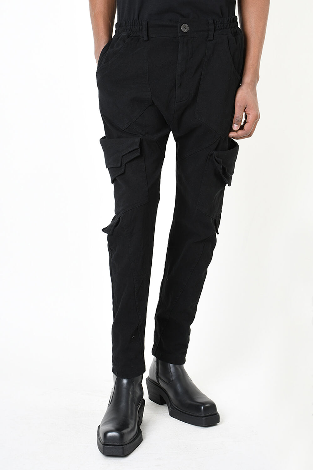 Cotton Stretch Trousers Black