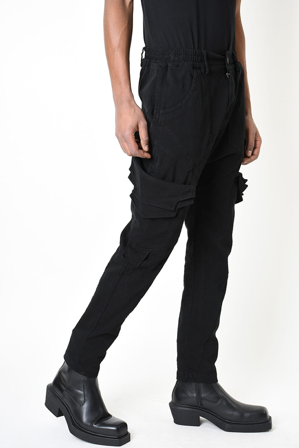 Cotton Stretch Trousers Black