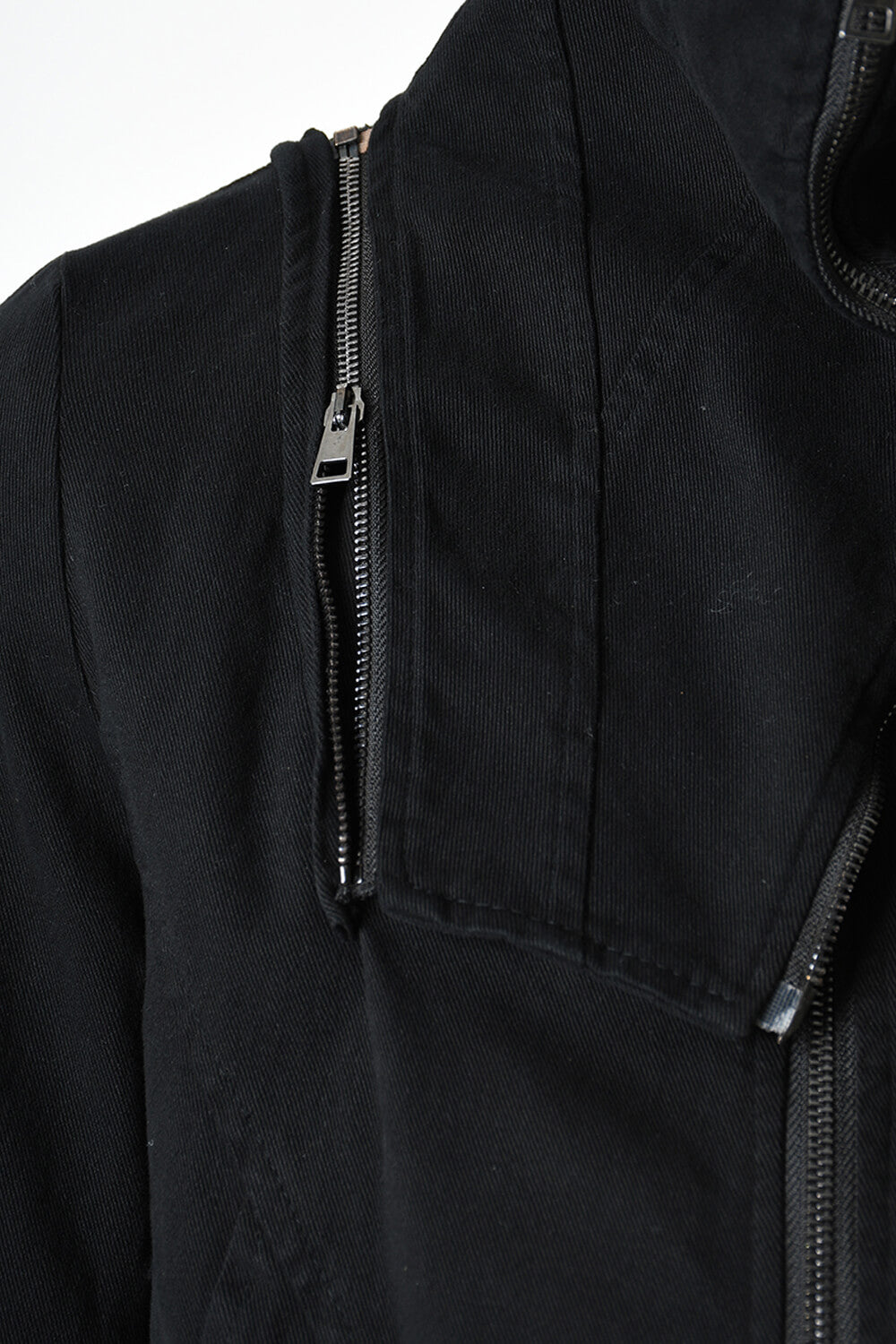 Removable Neck Cotton Stretch Jacket Black