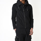 Removable Neck Cotton Stretch Jacket Black