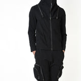 Removable Neck Cotton Stretch Jacket Black