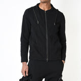 Removable Neck Cotton Stretch Jacket Black