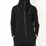 Removable Neck Cotton Stretch Jacket Black