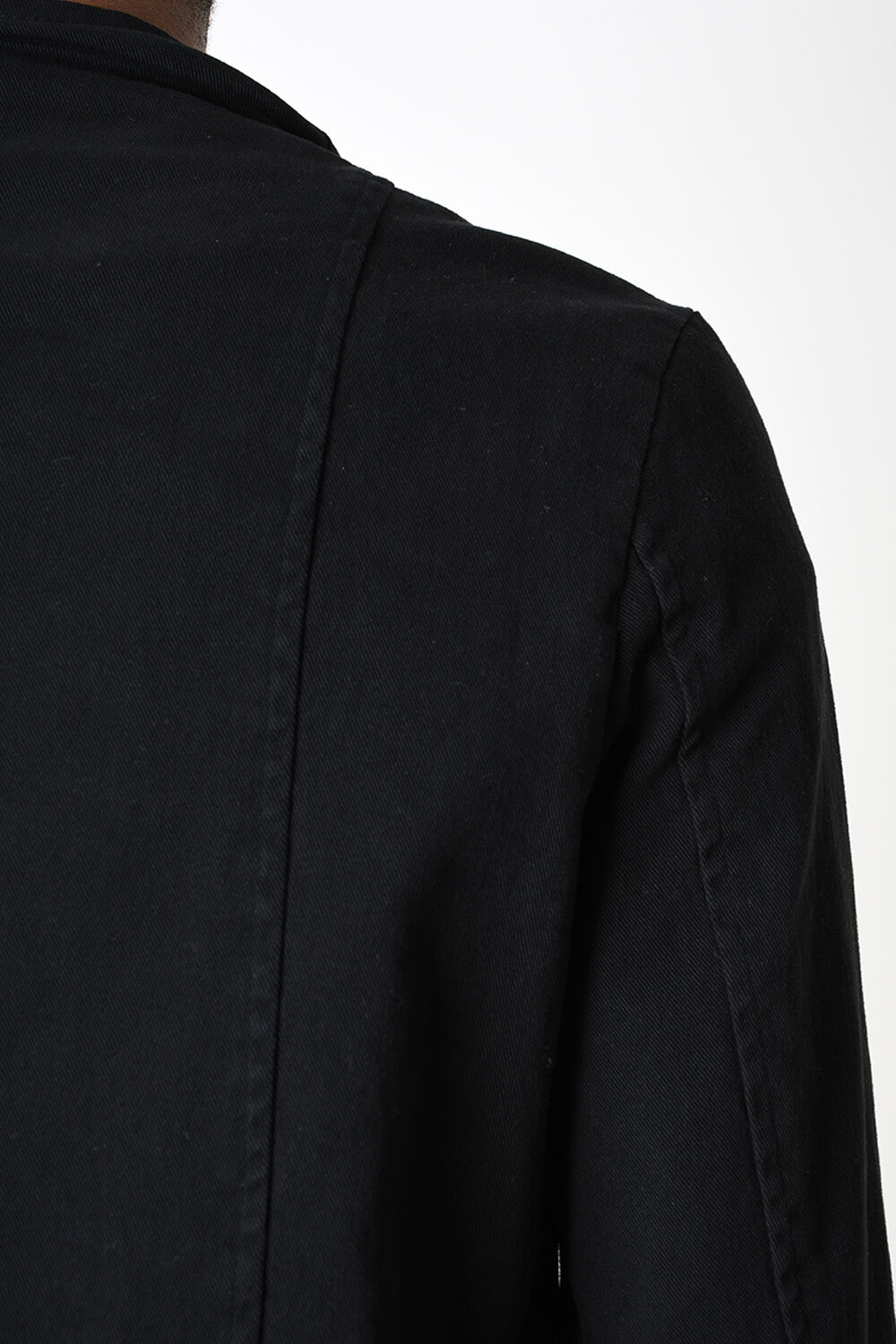 Removable Neck Cotton Stretch Jacket Black