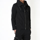 Removable Neck Cotton Stretch Jacket Black