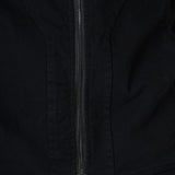 Removable Neck Cotton Stretch Jacket Black