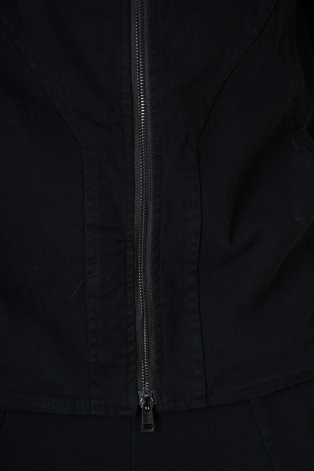 Removable Neck Cotton Stretch Jacket Black