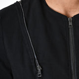 Removable Neck Cotton Stretch Jacket Black