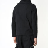 Removable Neck Cotton Stretch Jacket Black