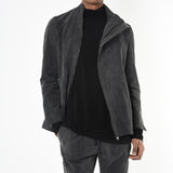 Regular Fit Marble Effect Stretch Cotton Jacket Grey