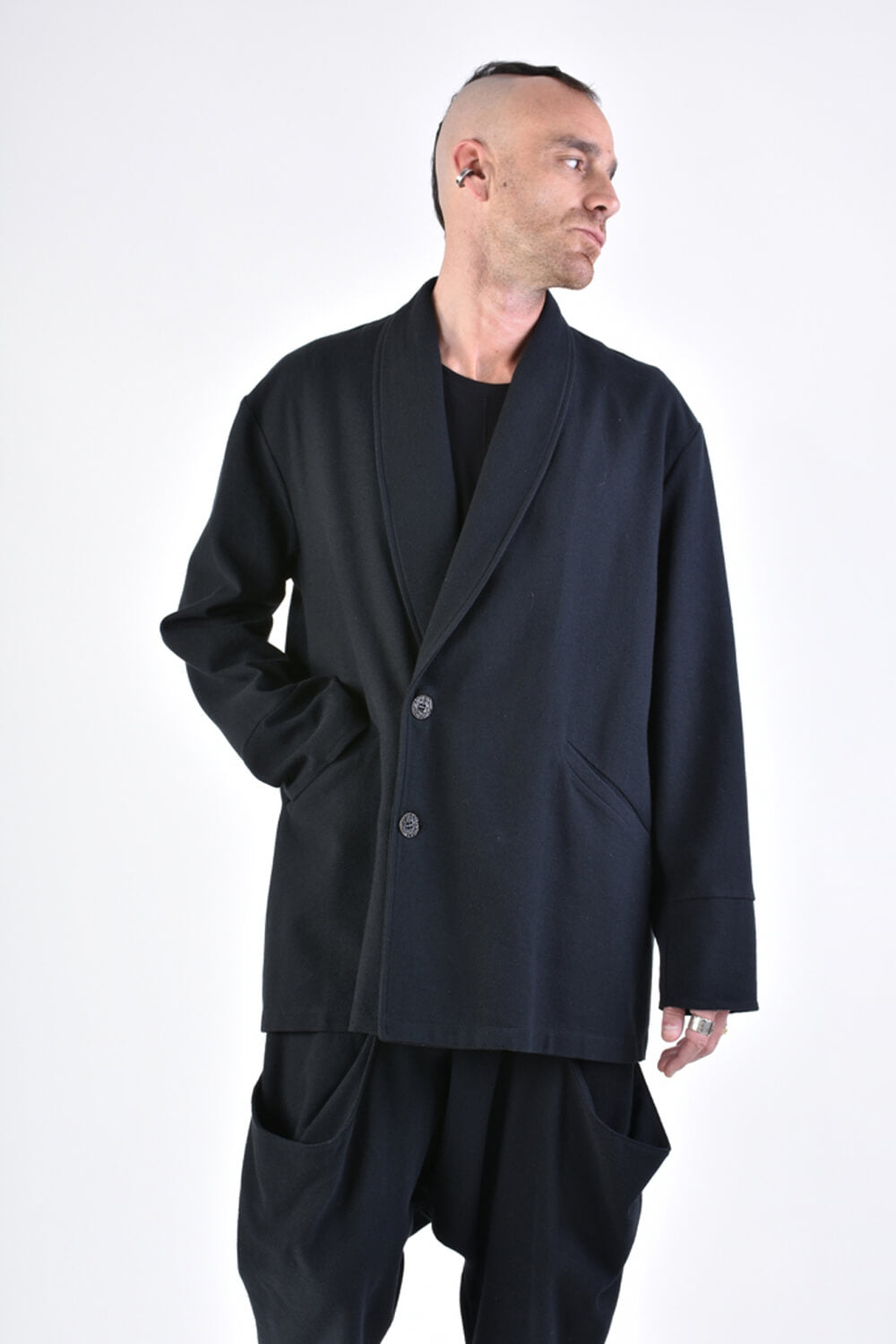 Oversized Cotton Blazer Black