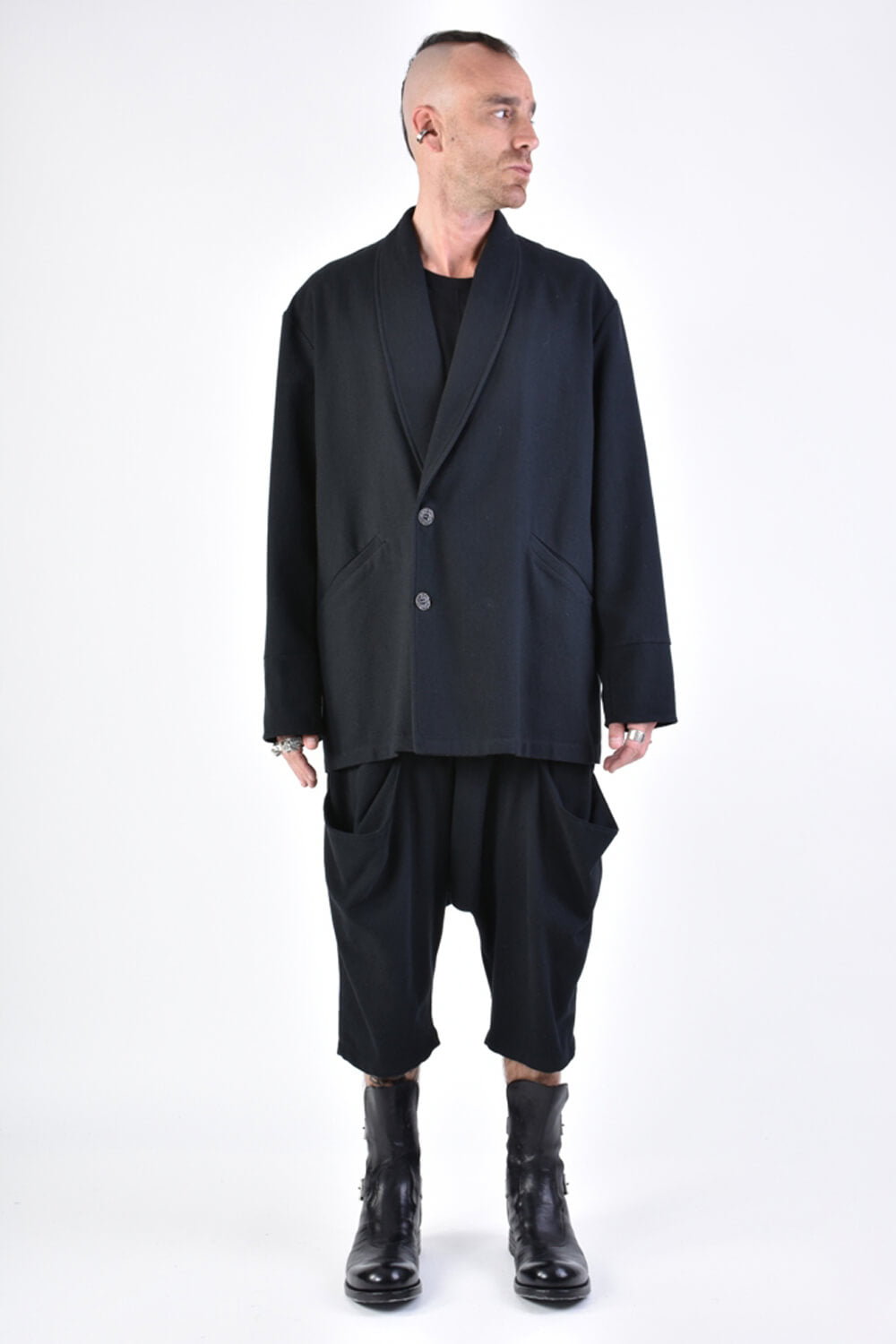 Oversized Cotton Blazer Black