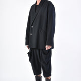 3B LM138 Oversized Cotton Blazer Black